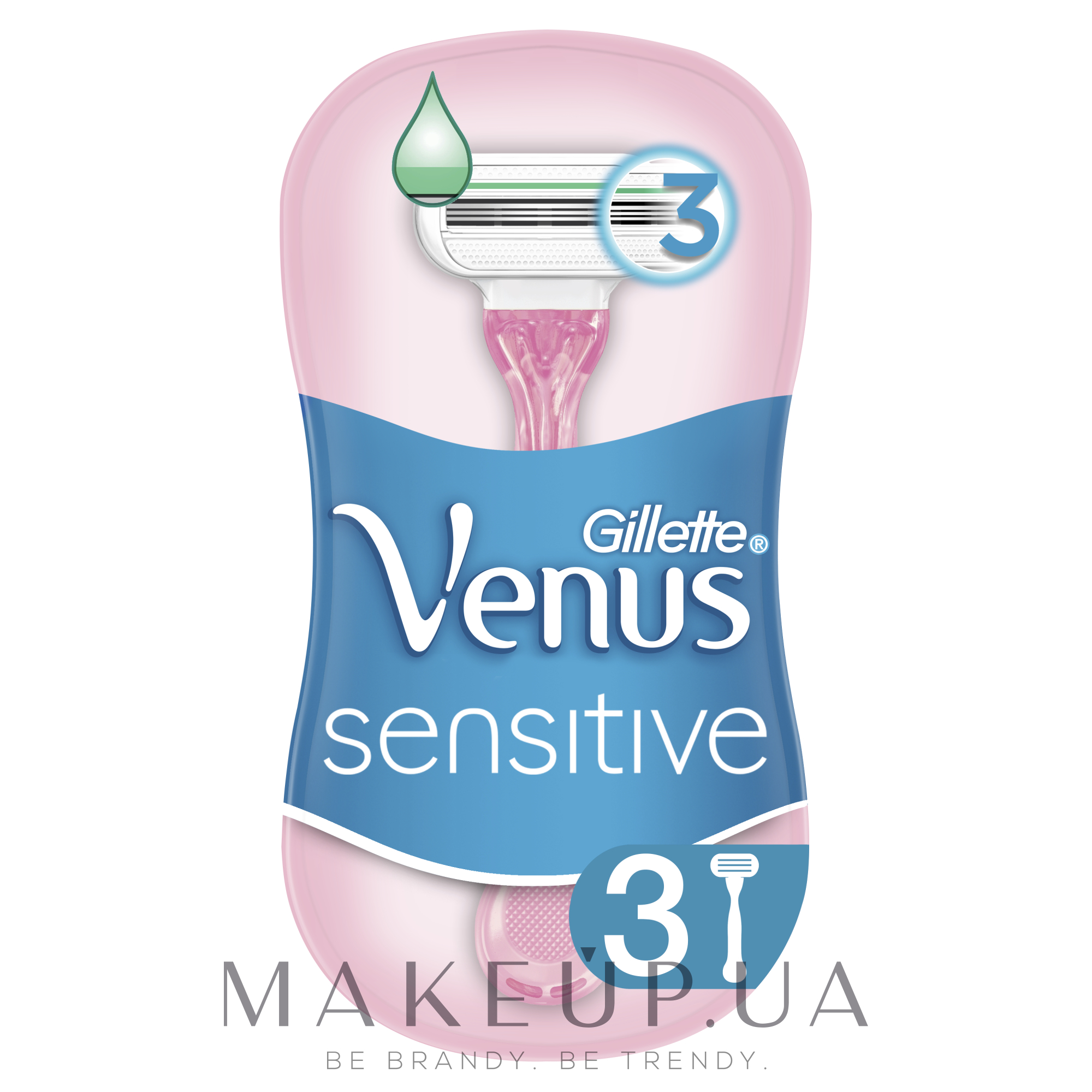 Одноразові станки для гоління, для чутливої шкіри, 3 шт. - Gillette Venus Sensitive — фото 3шт