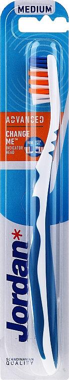 Зубна щітка середня, синя - Jordan Advanced Medium — фото N1