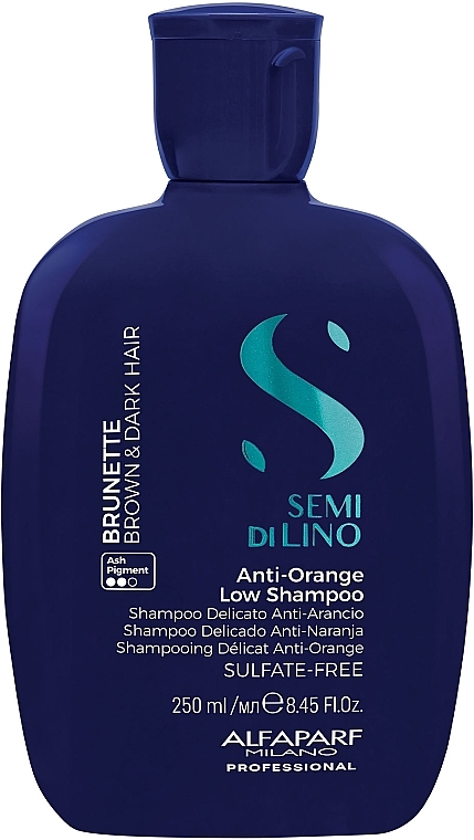 УЦЕНКА Шампунь для каштановых и темных волос - AlfaParf Milano Semi Di Lino Brunette Anti-Orange Low Shampoo * — фото N1