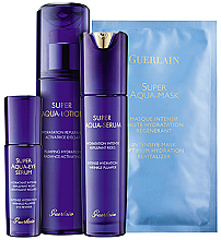 Духи, Парфюмерия, косметика Набор - Guerlain Set Super Aqua Coffret Trilogie (eye/serum/15ml + lot/150ml + f/ser/50ml + f/mask/pcs)