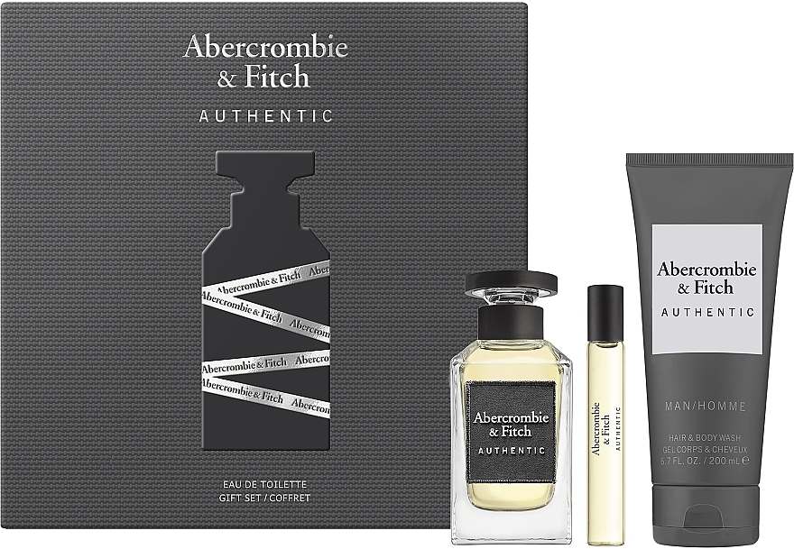 Abercrombie & Fitch Authentic Men - Набір (edt/100ml + edt/15ml + h&b/wash/200ml) — фото N2