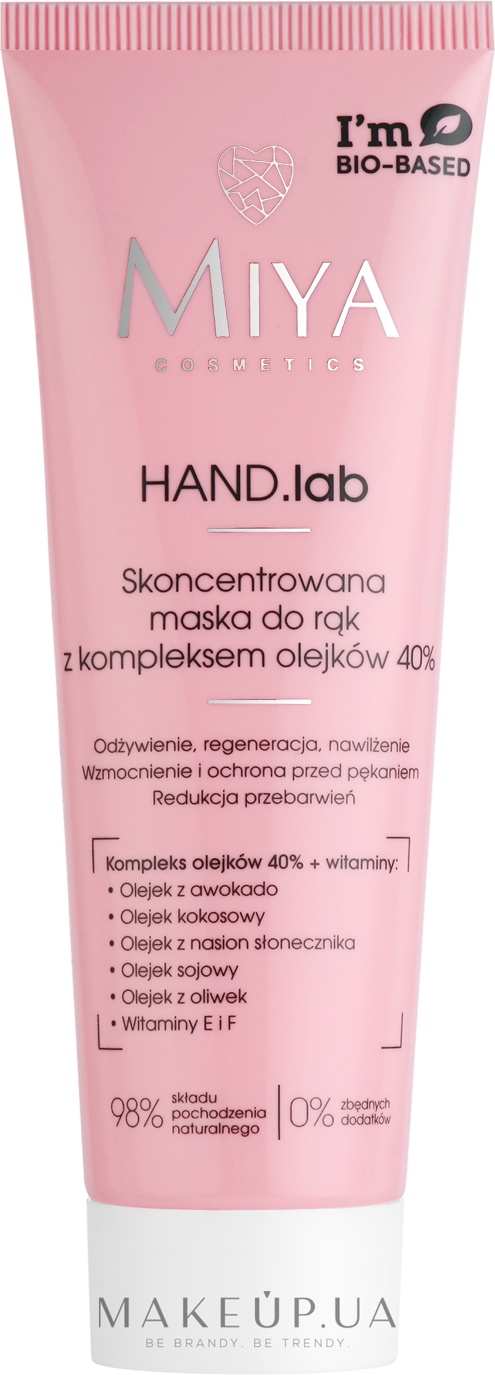 Концентрированная маска для рук и ногтей с комплексом масел 40% - Miya Cosmetics Hand Lab Concentrated Mask For Hands & Nails With A Complex Of Oils 40% — фото 50ml