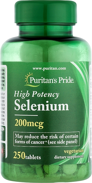 Диетическая добавка "Селен", 200 mcg - Puritan's Pride Hight Potency Selenium — фото N1