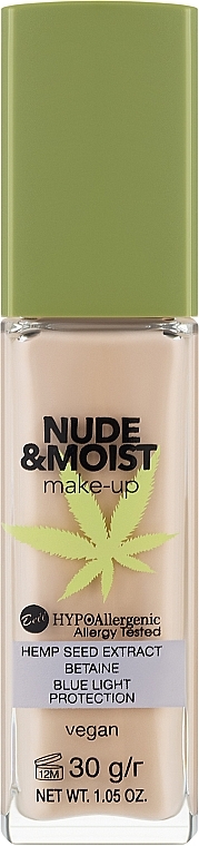 Тональний крем для обличчя - Bell Hypoallergenic Nude & Moist — фото N1