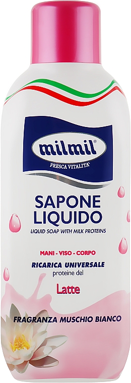Жидкое мыло "Молочные протеины и белый мускус" - Mil Mil