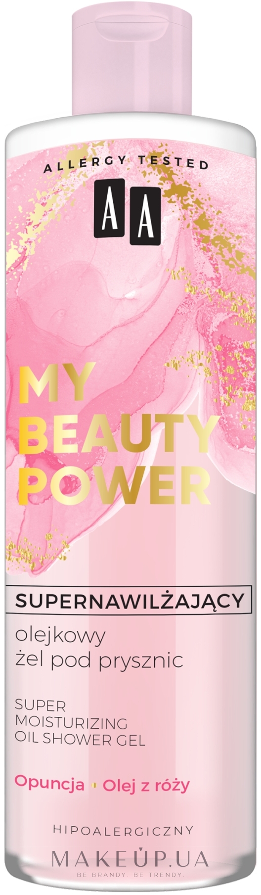 Суперзволожувальна олія для душу "Опунція і трояндова олія - AA My Beauty Power Super Moisturizing Shower Oil — фото 400ml