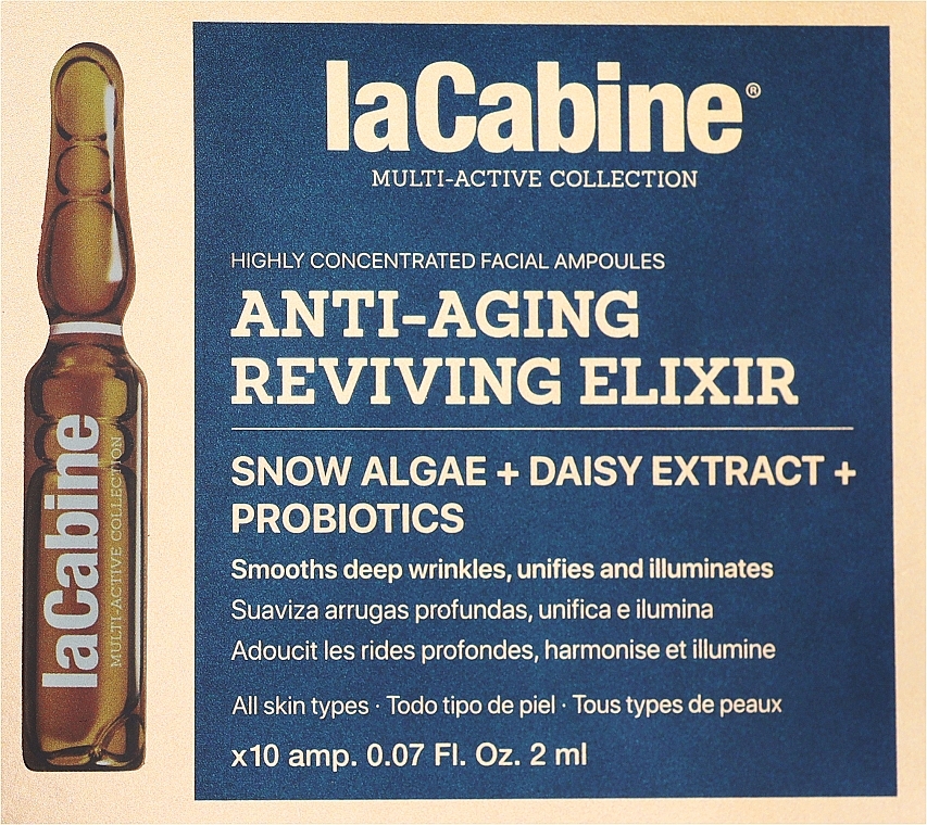 Висококонцентровані відновлювальні антивікові ампули для обличчя - La Cabine Anti-aging Reviving Elixir