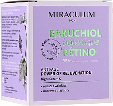 Ночной крем для лица - Miraculum Bakuchiol Botanique Retino Anti-Age Cream — фото N1