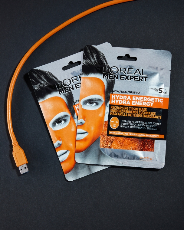 Тканевая маска для кожи лица - L'Oreal Paris Men Expert Hydra Energetic — фото N2