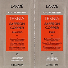 Набор пробников - Lakme Teknia Color Refresh Saffron Copper (sh/10ml + mask/10ml) — фото N2
