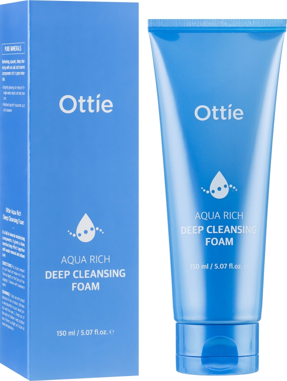 Отбеливающая пенка для умывания - Ottie Aqua Rich Whitening Foam Cleanser