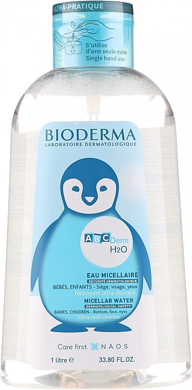 Детская мицеллярная вода - Bioderma Abcderm H2O Micellar Water (с помпой)