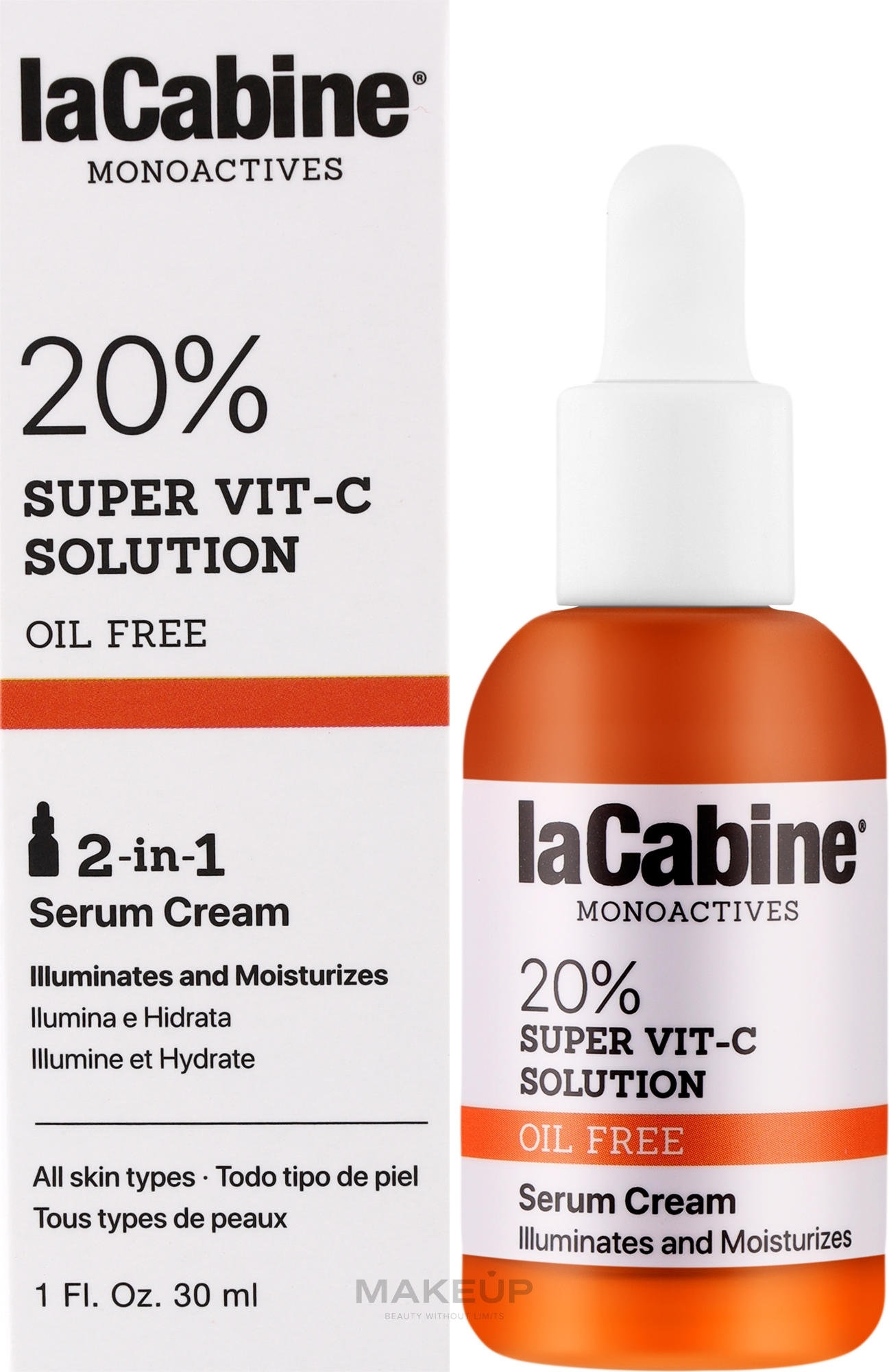 Крем-сыворотка для осветления и увлажнения кожи - La Cabine 20% Super Vit-C 2 in 1 Serum Cream — фото 30ml