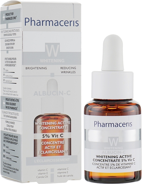 УЦЕНКА Отбеливающий активный концентрат 5% Витамина С - Pharmaceris W Active Concentrate 5% Vitamin C Albucin-C *