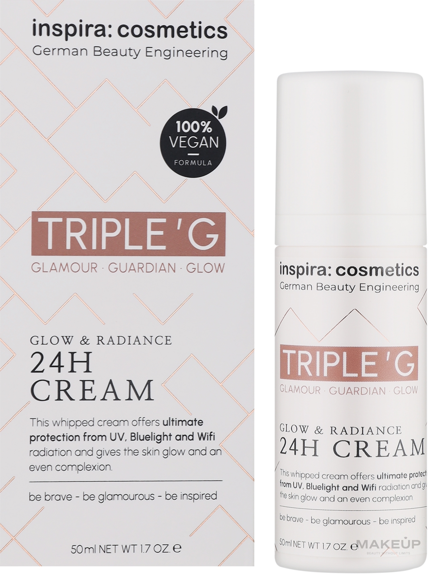 Ревіталізуючий  крем для сяйва шкіри - Inspira:cosmetics Triple G Glow & Radiance 24H Cream — фото 50ml