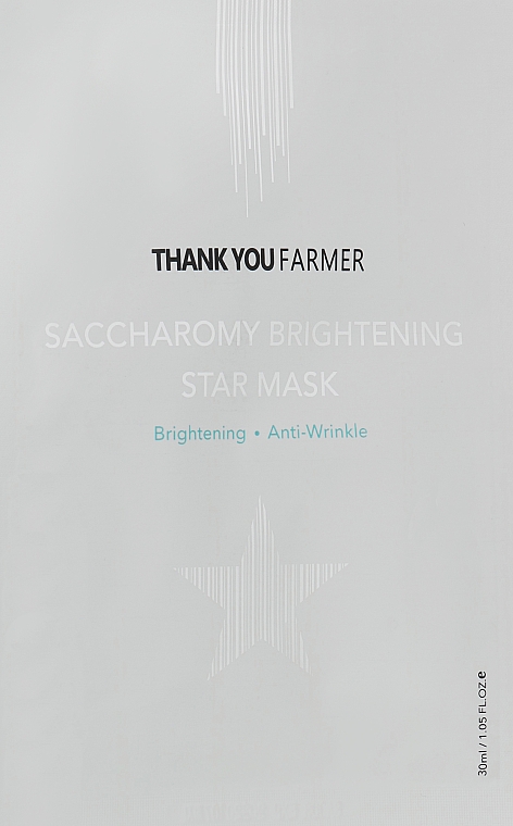 Антивікова маска проти тьмяності для обличчя - Thank You Farmer Saccharomy Brightening Star Mask — фото N1