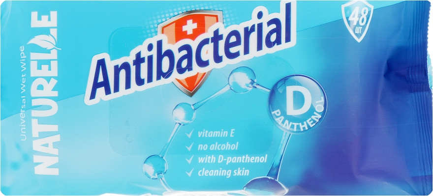 Серветки вологі "Антибактеріальні", 48 шт - Naturelle Antibacterial D-Panthenol — фото N1