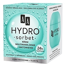 Матувальний мультизволожувальний крем для обличчя - AA Cosmetics Hydro Sorbet Moisturising & Mattifying Cream — фото N2
