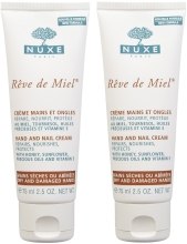 Парфумерія, косметика Набір - Nuxe Reve de Miel Hand And Nail Cream Set (h/cream/2x75ml)