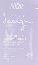 Духи, Парфюмерия, косметика Шампунь для волос "Превосходный блонд" - Shot Care Design Simply Blond Shampoo (пробник)