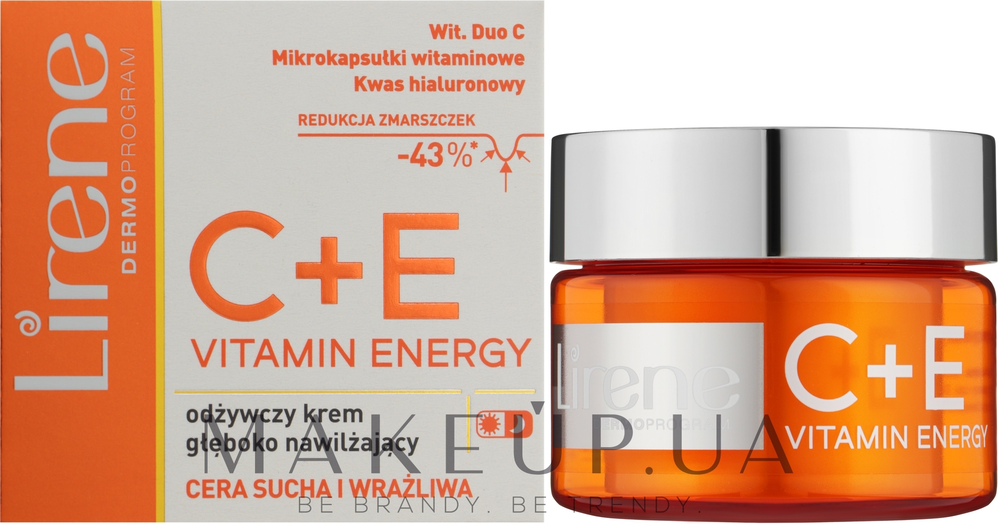 Інтенсивно зволожувальний крем для обличчя - Lirene C+E Pro Vitamin Energy — фото 50ml