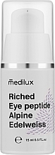 Парфумерія, косметика Крем для шкіри навколо очей - Medilux Alpine Edelweiss Riched Eye Peptide