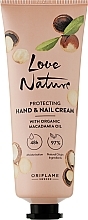 Защитный крем для рук и ногтей с маслом макадамии - Oriflame Love Nature Caring Hand & Nail Cream With Organic Macadamia Oil — фото N1