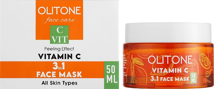 УЦЕНКА Осветляющая омолаживающая глиняная маска-скраб 3 в 1 - Olitone Vitamin C 3in1 Face Mask * — фото N2
