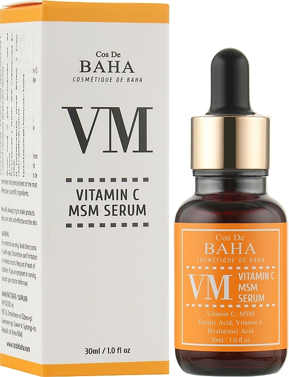 УЦЕНКА Сыворотка с витамином C, феруловой кислотой, витамином Е и MSM - Cos De BAHA Vitamin C MSM Serum * — фото N2