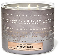 Аромасвеча трехфитильная - Bath & Body Works Bubbly Rose Candle — фото N1