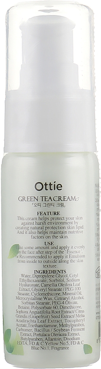 Зволожувальний крем з екстрактом зеленого чаю - Ottie Green Tea Cream — фото N2