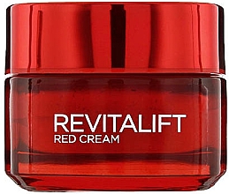Красный дневной крем для лица - L`Oreal Revitalift Red Cream 40+ — фото N1