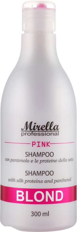 Шампунь для светлых, седых и поврежденных волос "Теплый оттенок" - Mirella Professional Blond Pink Shampoo