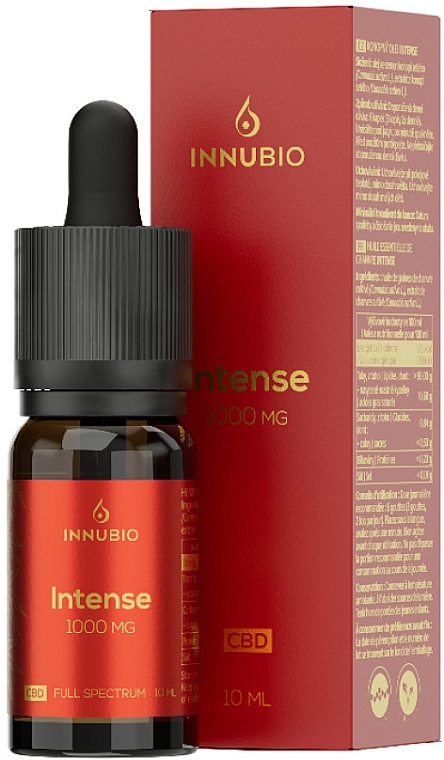 Натуральна конопляна олія - Innubio Intense THC-Free 1000 mg (10%) CBD — фото N1