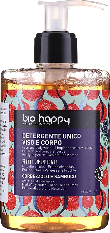 Гель для лица и тела "Земляничное дерево и бузина" - Bio Happy Arbutus & Elderberry Face & Body Wash — фото N1