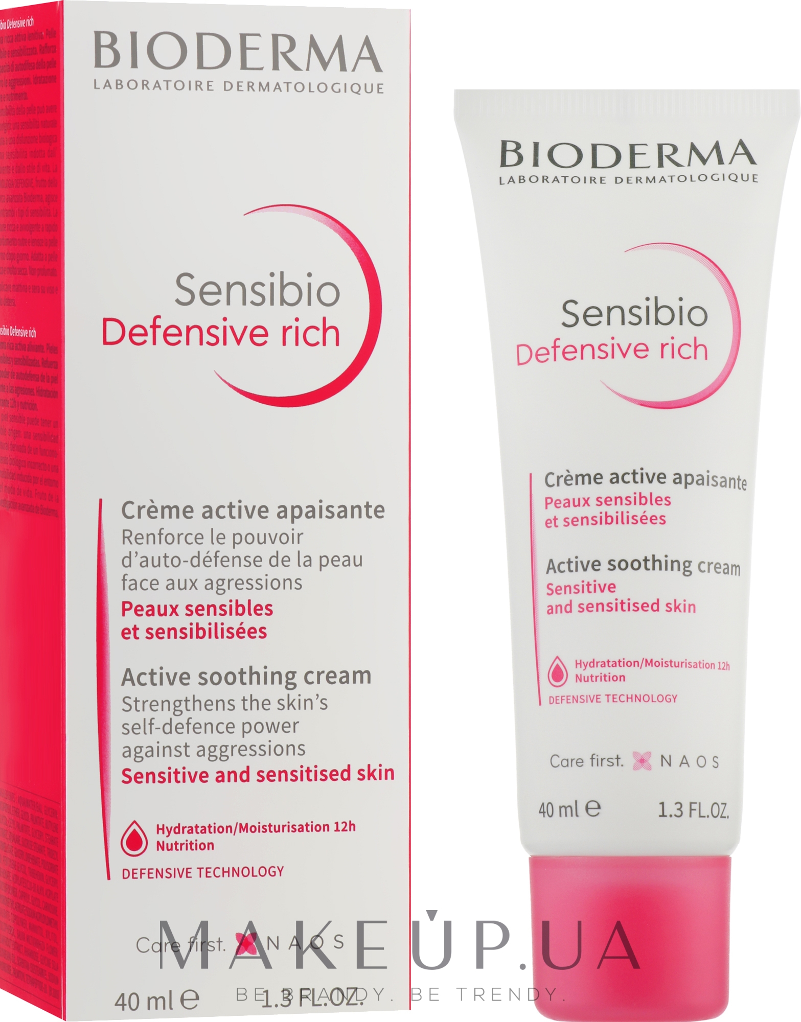 Заспокійливий крем для обличчя - Bioderma Sensibio Defensive Rich Active Soothing Cream — фото 40ml