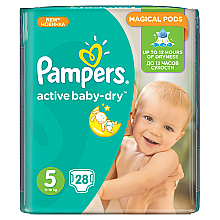 Подгузники Active Baby-Dry Размер 5 (Junior) 11-18 кг, 28 шт. - Pampers — фото N2