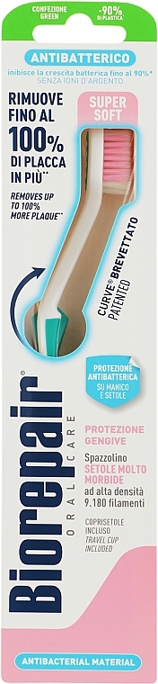 Зубная щетка "Совершенная чистка" для защиты десен, ультрамягкая, зеленая - Biorepair — фото N1