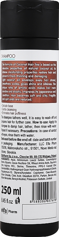 Шампунь для волос "Мягкое очищение" - Dr. Sante Coconut Hair — фото N2