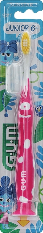 Зубна щітка "Junior Monster", рожева - G.U.M Toothbrush — фото N1