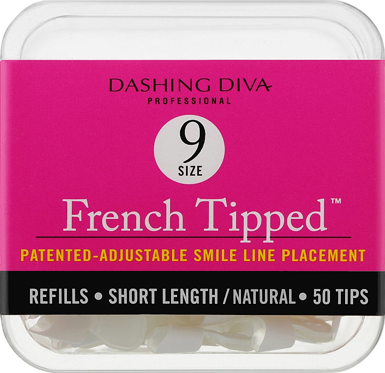 Типсы короткие натуральные "Френч" - Dashing Diva French Wrap 50 Tips (Size 9) — фото N1
