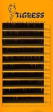 Духи, Парфюмерия, косметика Ресницы для наращивания 10 л, черные, изгиб C, толщина 0.07мм, длина 12мм - Tigress