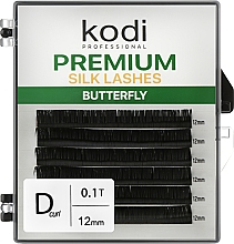 Накладні вії Butterfly Green D 0.10 (6 рядів: 12 мм) - Kodi Professional — фото N1