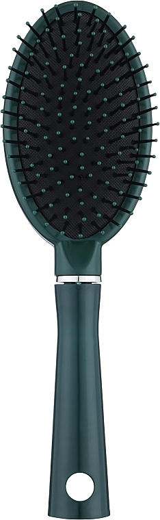 Щетка для волос массажная, темно-зеленая с серебристым С0276 - Rapira — фото N1