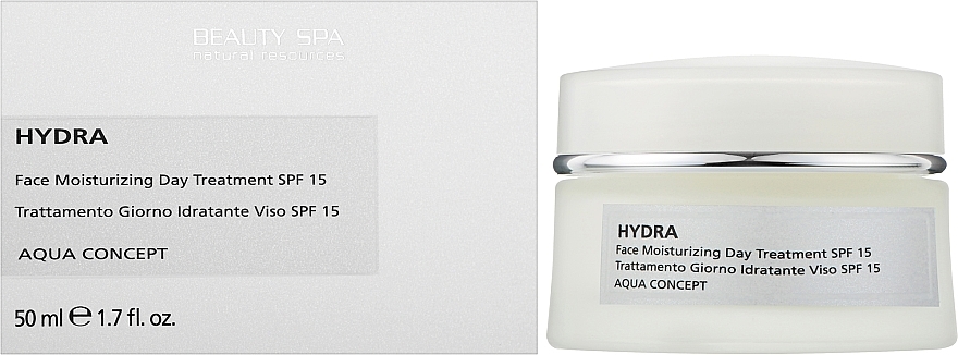 Суперзволожувальний і зміцнювальний денний крем SPF 15 для всіх типів шкіри обличчя - Beauty Spa Aqua Concept Hydra — фото N2