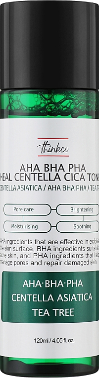 Восстанавливающий тонер с кислотами и центеллой - Thinkco AHA BHA PHA Heal Centella Cica Toner