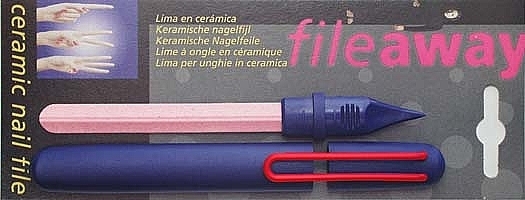 Керамическая пилочка для ногтей в синем кейсе, красная клипса - Erlinda Solingen NailMaid Ceramic Nail File  — фото N1