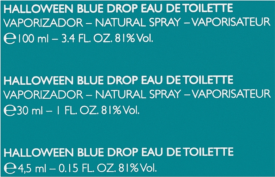 Halloween Blue Drop - Набор (edt/100ml + edt/30ml + edt/4.5ml) — фото N3