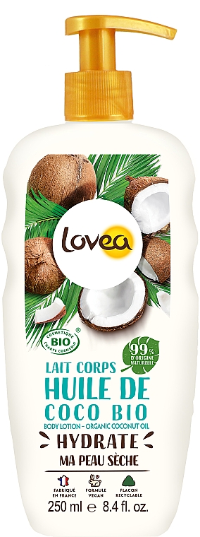Зволожувальний лосьйон для тіла з маслом кокоса - Lovea Nature Moisturizing Body Lotion — фото N1