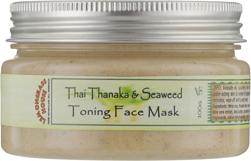 Маска для обличчя "Танака і морські водорослі" - Lemongrass House Thai Thanaka&Seaweed Toning Face Mask — фото N1
